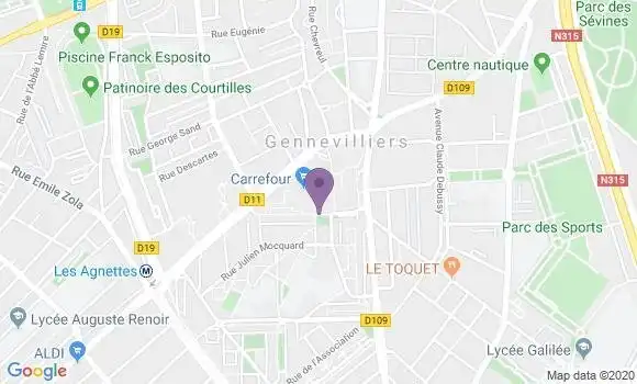 Localisation Banque Postale Agence de Gennevilliers