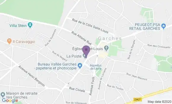 Localisation Banque Postale Agence de Garches