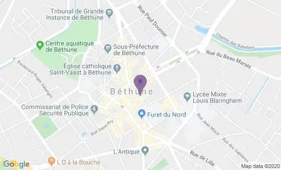 Localisation LCL Agence de Béthune