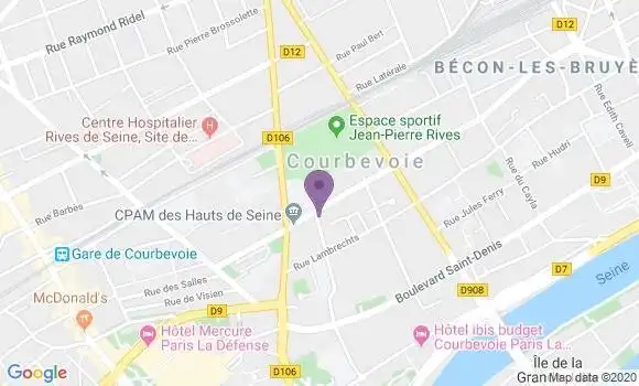 Localisation Banque Postale Agence de Courbevoie
