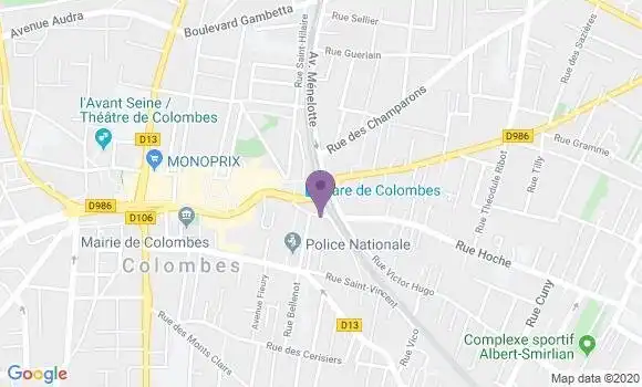 Localisation Banque Postale Agence de Colombes