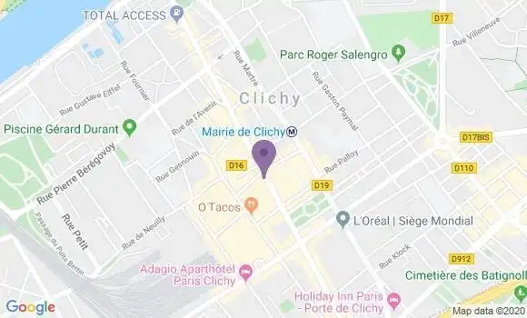 Localisation Banque Postale Agence de Clichy