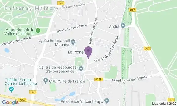 Localisation Banque Postale Agence de Chatenay Malabry