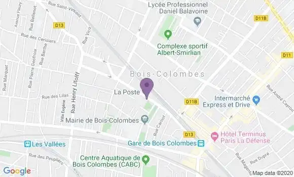 Localisation Banque Postale Agence de Bois Colombes