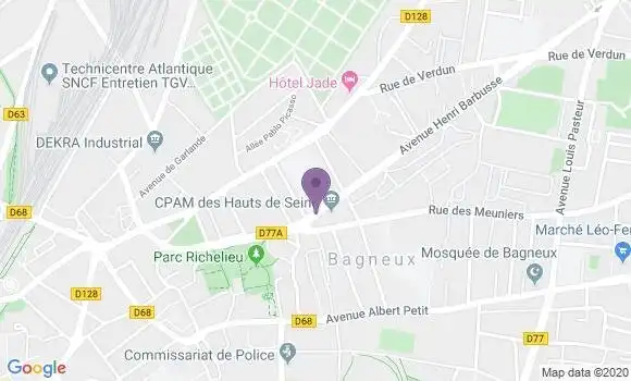 Localisation Banque Postale Agence de Bagneux