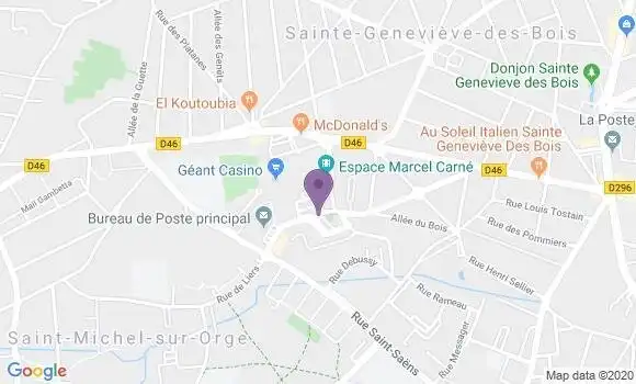 Localisation Banque Postale Agence de Saint Michel sur Orge Bois des Roches