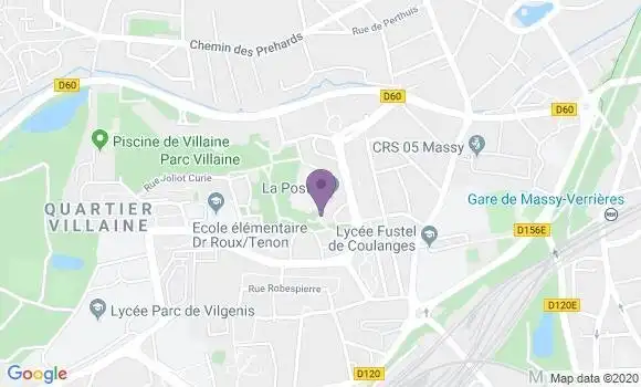 Localisation Banque Postale Agence de Massy Villaine