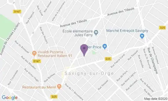 Localisation Banque Postale Agence de Savigny sur Orge Chardonnerets