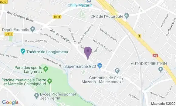 Localisation Banque Postale Agence de Chilly Mazarin Sud