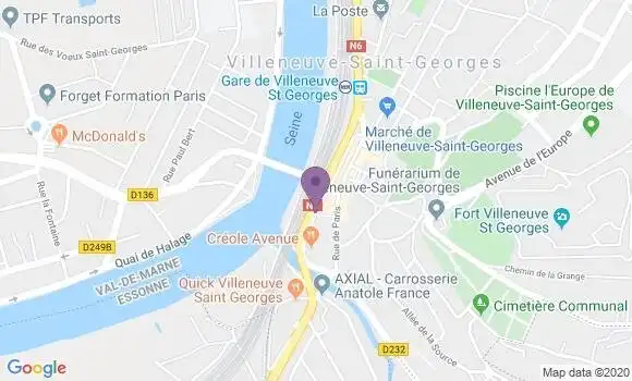 Localisation Banque Postale Agence de Vigneux sur Seine