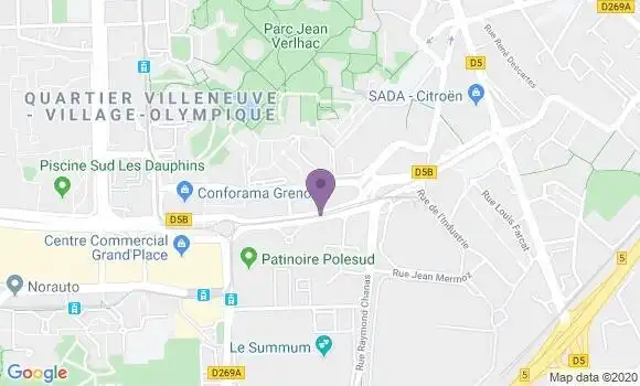 Localisation LCL Agence de Grenoble Libération