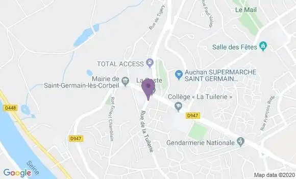 Localisation Banque Postale Agence de Saint Germain lès Corbeil