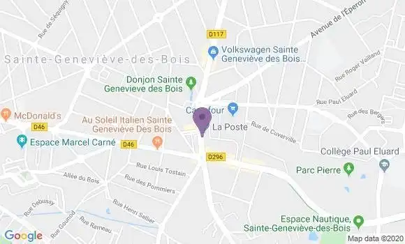Localisation Banque Postale Agence de Sainte Geneviève des Bois