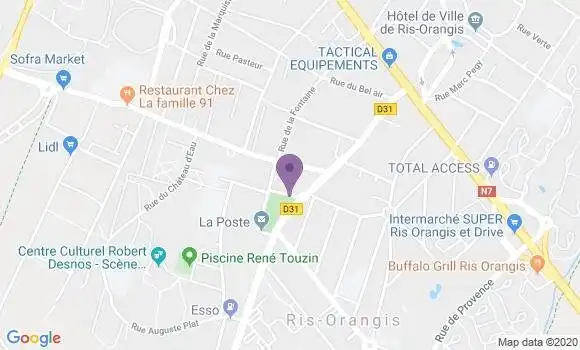 Localisation Banque Postale Agence de Ris Orangis