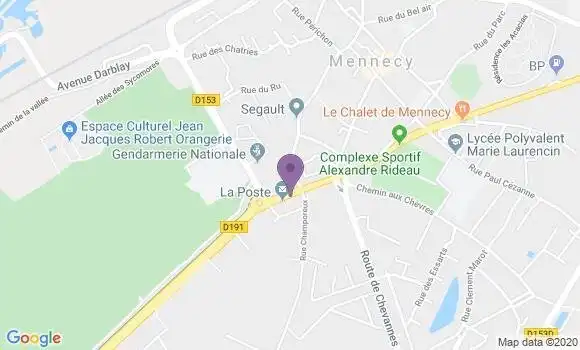 Localisation Banque Postale Agence de Mennecy