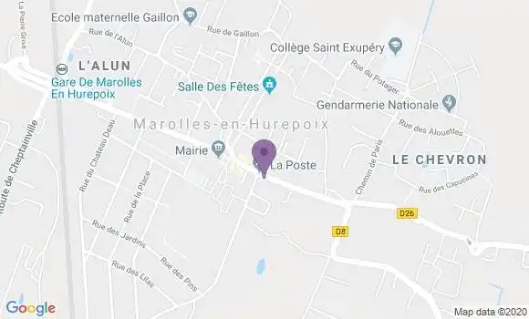 Localisation Banque Postale Agence de Marolles en Hurepoix