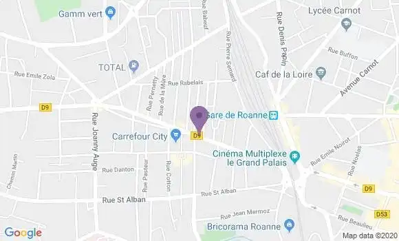 Localisation LCL Agence de Roanne Mulsant