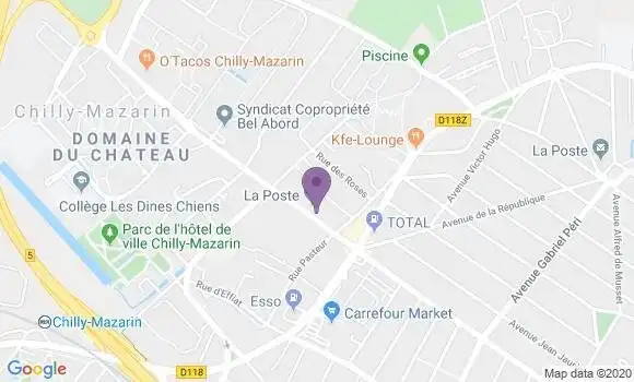 Localisation Banque Postale Agence de Chilly Mazarin