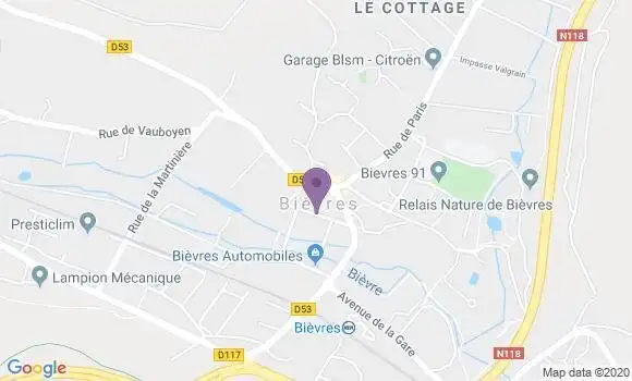 Localisation Banque Postale Agence de Bièvres