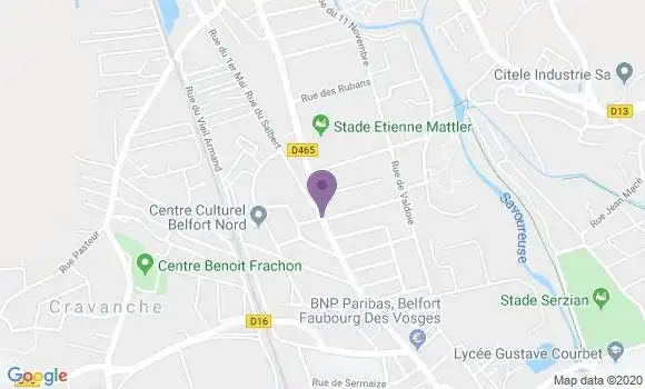 Localisation Banque Postale Agence de Belfort Jean Jaurès