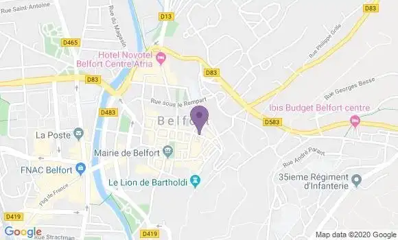 Localisation Banque Postale Agence de Belfort Porte de Brisach