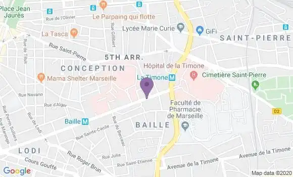 Localisation Société Générale Agence de Marseille Baille