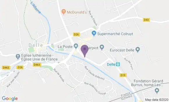 Localisation Banque Postale Agence de Delle