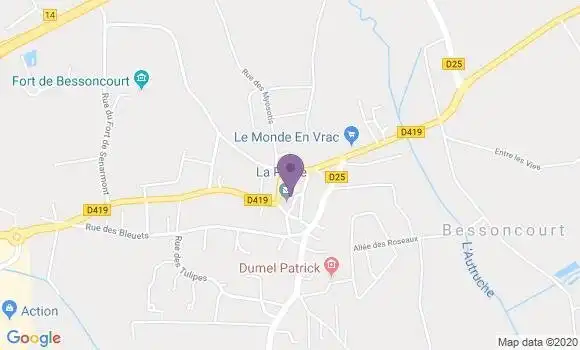 Localisation Banque Postale Agence de Bessoncourt