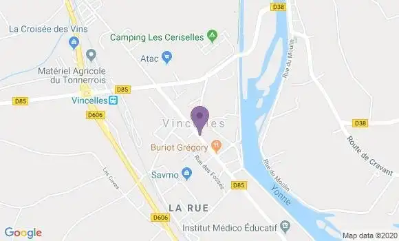 Localisation Banque Postale Agence de Vincelles