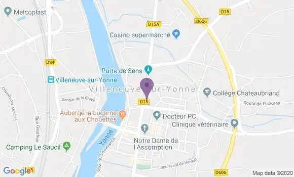 Localisation Banque Postale Agence de Villeneuve sur Yonne
