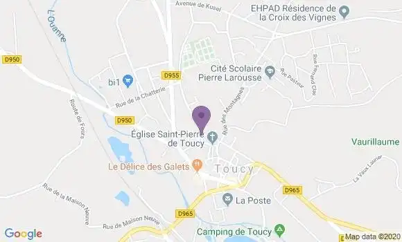 Localisation Banque Postale Agence de Toucy
