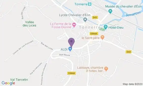 Localisation Banque Postale Agence de Tonnerre