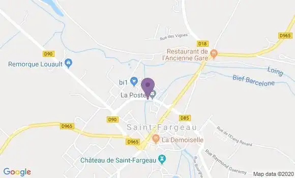 Localisation Banque Postale Agence de Saint Fargeau