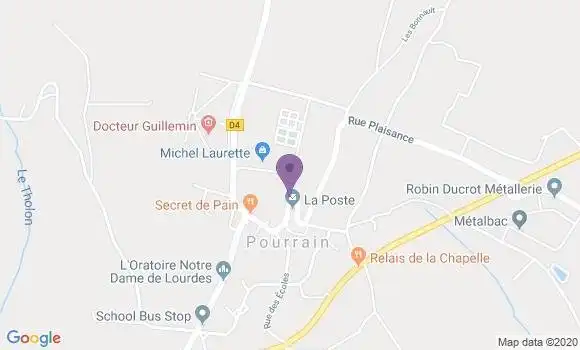 Localisation Banque Postale Agence de Pourrain