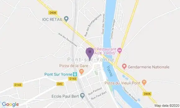 Localisation Banque Postale Agence de Pont sur Yonne