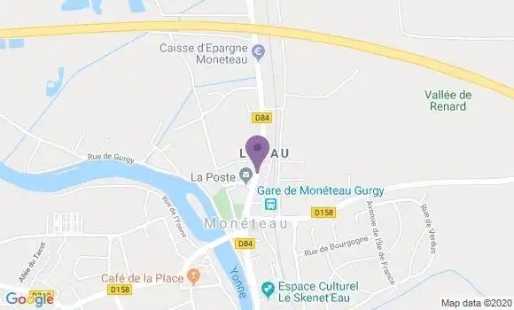 Localisation Banque Postale Agence de Monéteau