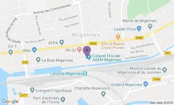 Localisation Banque Postale Agence de Migennes