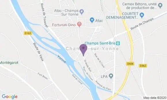 Localisation Banque Postale Agence de Champs sur Yonne