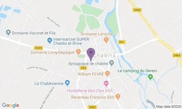 Localisation Banque Postale Agence de Chablis