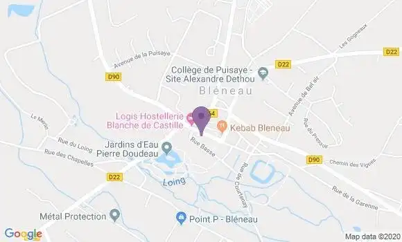 Localisation Banque Postale Agence de Bléneau