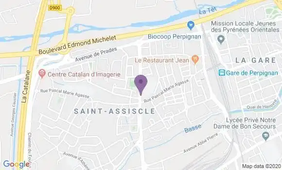 Localisation LCL Agence de Perpignan Saint Assiscle