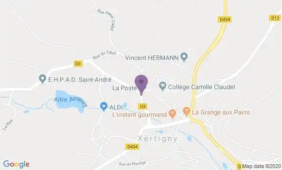 Localisation Banque Postale Agence de Xertigny