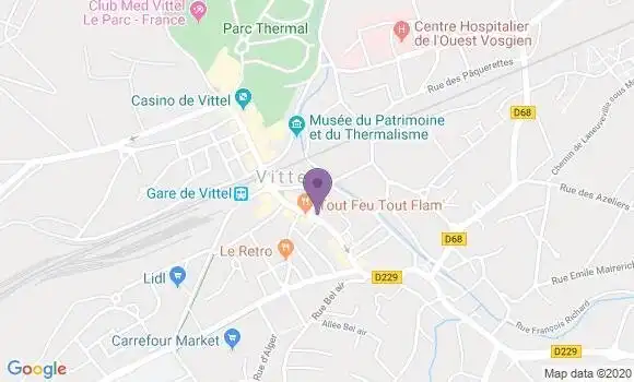 Localisation Banque Postale Agence de Vittel