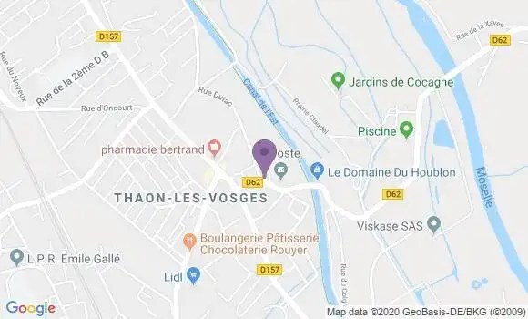 Localisation Banque Postale Agence de Thaon les Vosges