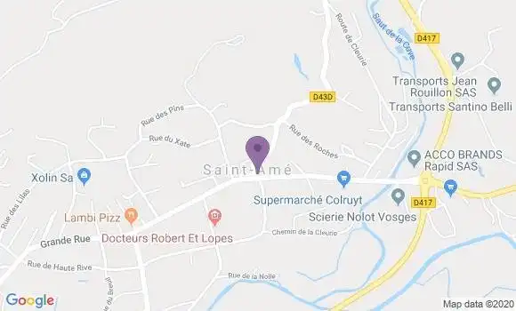 Localisation Banque Postale Agence de Saint Amé