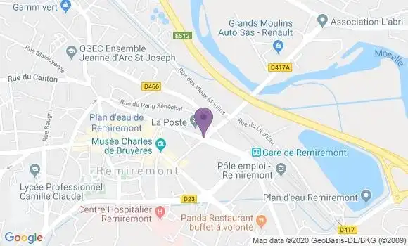 Localisation Banque Postale Agence de Remiremont
