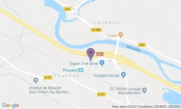 Localisation Banque Postale Agence de Pouxeux