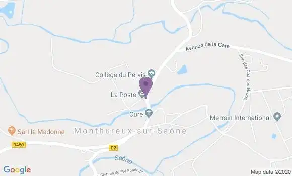 Localisation Banque Postale Agence de Monthureux sur Saône
