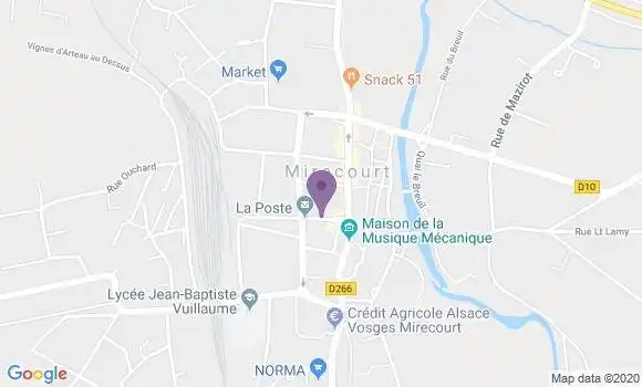 Localisation Banque Postale Agence de Mirecourt