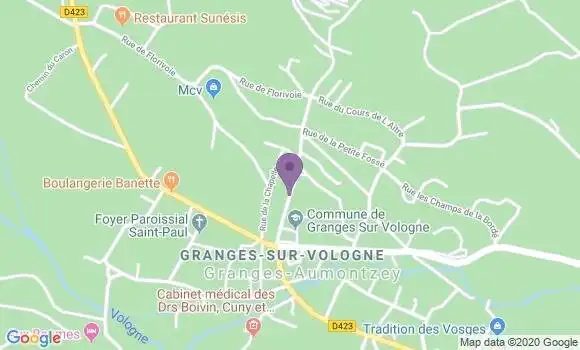 Localisation Banque Postale Agence de Granges sur Vologne